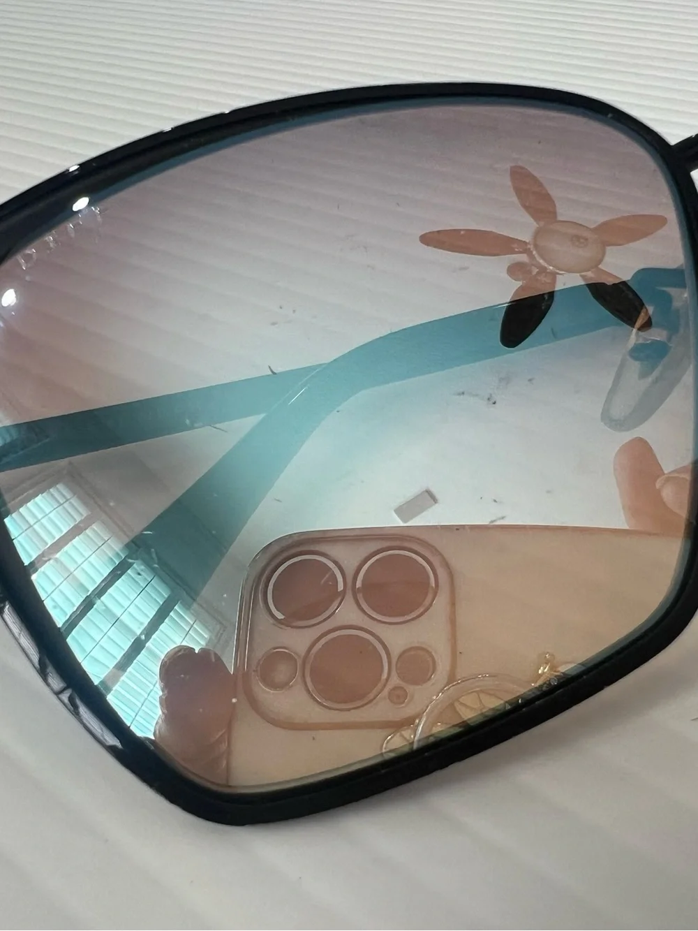 Diff Stylish Black Frame Sunglasses with Pink Gradient Lenses